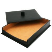 Black Leather Paper Tray