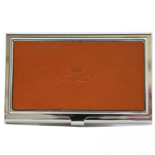 Tan Leather Business Card Holder
