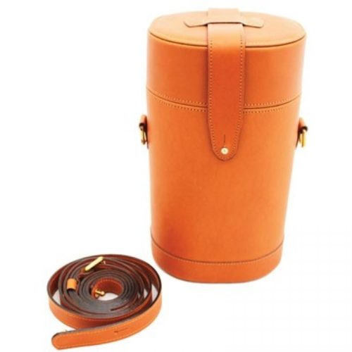 Tan Leather Travel Coffee and Cognac Case