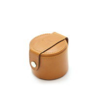 4 Small Cups and Tan Leather Case